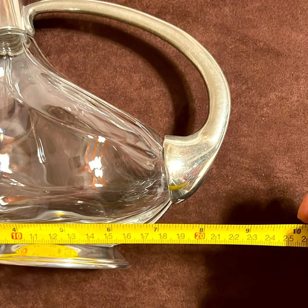 JEAN GOARDERE VINTAGE 1960 Elegant Glass and Tin Carafe, Ewer, Decanter, Pitcher